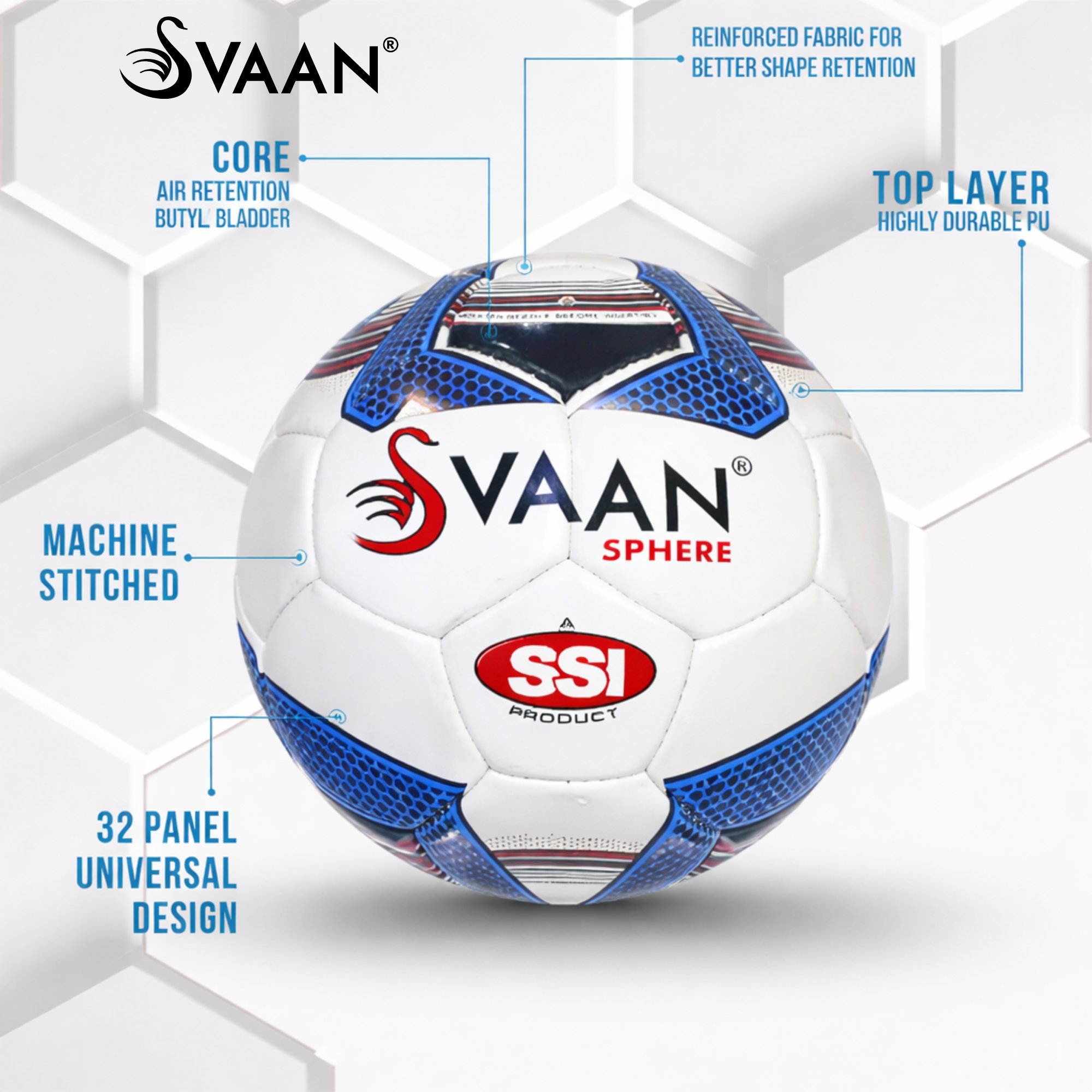 SVAAN SPHERE FOOTBALL PROFESSIONAL FOOTBALL H/S NO.5