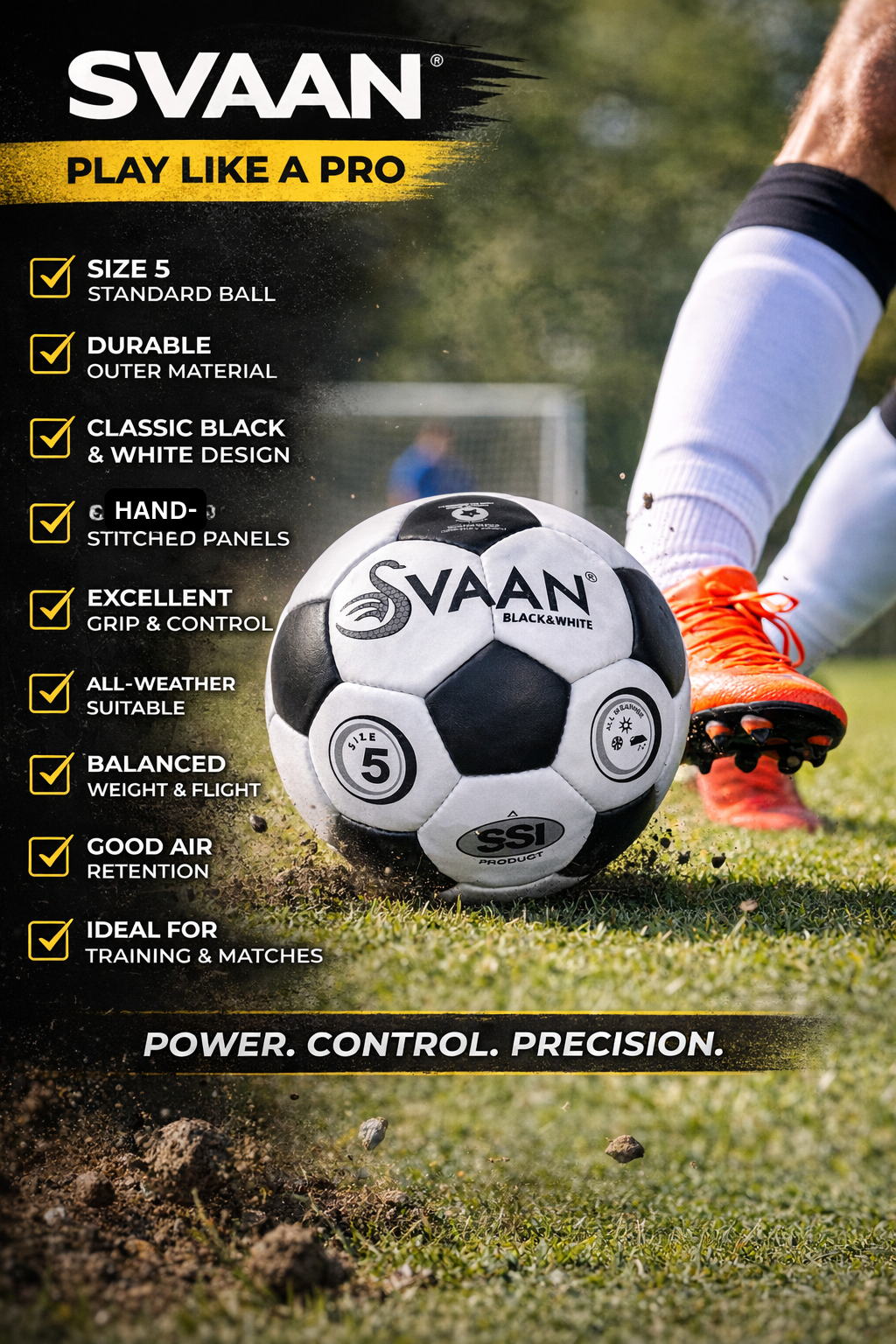 SVAAN FOOTBALL BLACK AND WHITE